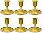 Candlestick Holders 6 PCS Short Metal Taper Candle Holders, KSWING Gold Candle Stick Holders Set, Perfect for Table Centerpiece Mantel Party Wedding Christmas Home Decor, Set of 6