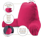 Nestl Reading Pillow Large Bed Pillow, Back Pillow for Sitting in Bed Shredded Memory Foam Chair Pillow, Reading & Bed Rest Pillows Hot Pink Back Pillow for Bed, Bed Chair Arm Pillow with Pockets