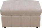 Ottoman Rectangular Storage Ottoman Bench, Flannel Footrest Stool Footstool with Lid for Living Room, Bedroom, Entryway, Beige Pink, 38"x30"x22"