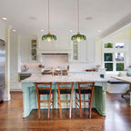 Plug in Hanging Light Fixture, Kitchen Pendant Lighting Glass Pendant Light, Green Pendant Lights for Kitchen Island, Bedroom, Dining Room, Living Room, E26 No Bulb