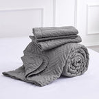 Love's cabin King Size Quilt Bedding Set Grey Bedspreads - Bed Summer Lightweight Bedspread Comforter - Wave Pattern Bedding Coverlet for All Season - 3 Pieces (1 Quilt, 2 Pillow Shams)