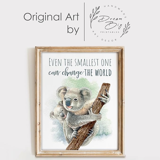Koala Parent and Child Wall Art Print - Unframed - 8x10 | Inspirational Quote - Motivational Wall Art - Nursery Decor for Boys Room or Girls Room | Unisex Newborn Baby Gift
