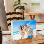 5 Pack 5x7 Acrylic Magnetic Picture Frame, 20 mm Thick Clear Double Sided Freestanding Photo Frame, Transparent Frameless Floating Frames with Magnets Corners