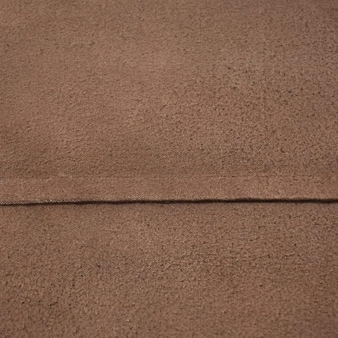 Square Shaped Goat Leather Handmade Eco-Friendly Brown Pouf - 21" x 21" x 12", Plain Solid, Recycled Foam with Fibre Fill Stuffed, Seating Pouf PF12