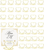36 Pcs Heart Table Number Holders - Rust-Resistant Metal Place Card Stands for Weddings, Office & Home Decor (Gold)