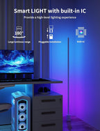 Ailofy Smart Corner Floor Lamp, LED Floor Lamp with Alexa and App Control, 16 Million DIY Colors, Music Sync, DIY Color Modes,Timer Setting, Suitable for Living Room and Bedroom