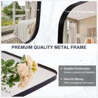 ANDY STAR Black Mirror for Bathroom, 28x36 Inch Stainless Steel Metal Frame Oblong Bathroom Mirror for Vanity, 1’’ Deep Wall Mounted Vertically/Horizontal