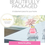 AGRARIA PetiteEssence Flower and Reed Diffuser Set, Hand Crafted Sola Flower Botanical Home Fragrance Set, Scented Oil Gift for All Occasions