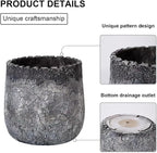 Craft flowerpots 18"+13"+19" Dia Round Concrete Planter Set of 3 Large Outdoor/Indoor Planter Pots Containers with Drainage Holes and Rubber Plug for Home Garden (Dark Gray, Large)