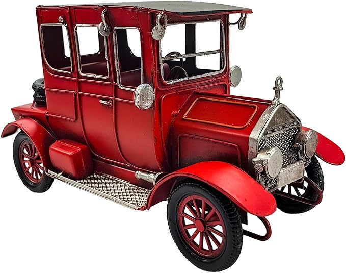 YCHTEWY-Iron Classic Red Vintage car Model Collectible Vehicle Decoration, Metal Truck Christmas Decor ，Unique Blend of Vintage, Rustic, Farmhouse Truck Decor for Table Top Decor. (C)…