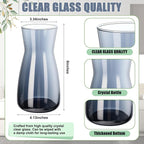 Thenshop 10 Pcs 8'' Tall Clear Flower Vase Wide Mouth Crystal Glass Boho Decorative for Centerpieces Bulk Tall Vase for Flower Bouquets Rustic Home Decor Wedding Housewarming Gift (Smoke Grey)