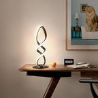 Modern Table Lamp - Stepless Dimmable LED Spiral Lamp, Black, 12W, 3200K, Warm White, Contemporary, for Bedroom, Living Room
