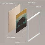 SIGNWIN Framed Country Farmhouse Vibrant Bison Wall Art, Set of 4 Silhouette Animals Wall Decor Prints, Wilderness Nature Wall D¨¦cor for Living Room, Bedroom - 12"x16" White