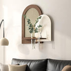 Troartos 3D Textured Boho Abstract Wall Art with Vase, Off-White and Brown Wall Decor with Rabbit Decoration, Neutral Rattan Artwork for Living Room Hallway Dining Room Bedroom Office, 24x24 In