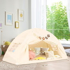 Bed Tent for Kid Twin Size Bed Canopy,Breathable Privacy Space Sleeping Drafty Room Dream Tents Indoor Play Tent Kid Sleep Tent（Beige,Full）