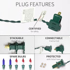 300LIGHTS(2*150L) Blue Extra-Bright with End Connectors Christmas Decorative Lights 19.44m UL Certified Mini String Light Set Waterproof for Home Garden Holiday Tree Party Patio Decor Wedding