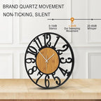 Large Wall Clock for Living Room Decor, 14 Inch Non Ticking Silent, Battery Operated Modern Vintage Oversized Wall Clock for Bedroom Kitchen