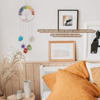 Rainbow 5 Agates Gemstone Dream Catcher Tree of Life Chakra Dream Catcher with Healing Crystal Stones Handmade Dreamcatcher Wall Decor for Adults Boys Girls,Bedroom,Wedding,Garden,Bless Gift