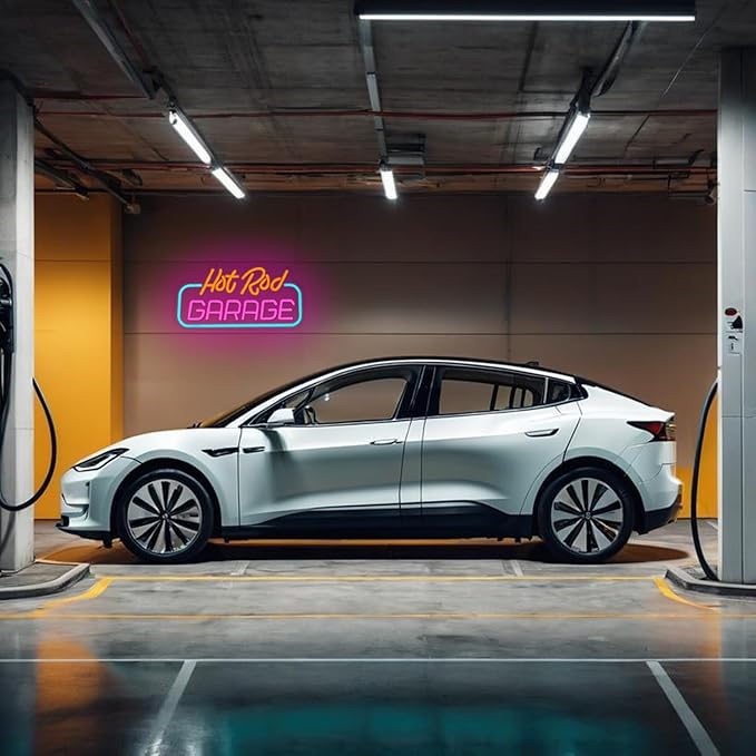 Hot Rod Garage Neon Sign for Wall Decor Garage Neon Light Parking LED Neon Sign Colorful Led Neon Light for Garage Man Cave Mall Decoration