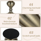 Sziqiqi Pillar Candle Holder Bronze: Vintage Metal Candle Holder for Table Centerpiece - Antique Candle Stand Set of 3 for Living Room Fireplace Dining Christmas Wedding Decorations