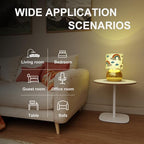 Set of 2 Gold Small Bedside Table Lamps with Rainbow Cloud Pattern Shades (Bulb Included)