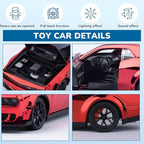 Car Toys for Boys 1/24 Diecast Cars Hellcat SRT Collectibles Model Kit,Pull Back Metal Toy Car with Lights and Sounds,Toy Cars for Boys Age 4-7（Metallic Red）