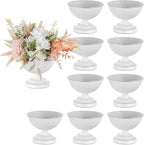 Sziqiqi Urn Vase White Centrepiece: 5.5n Small Bulk Wedding Vases for Table Set of 10 - Vintage Flower Vase for Artificial Flower Arrangement - Metal Unique Honeycomb Vases for Birthday Party