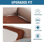 H.VERSAILTEX Velvet Stretch Individual Couch Cushion Cover Plush Cushion Slipcover for Loveseat Sofa Cushion Furniture Protector Seat Cushion Sofa Cover (1 Piece Sofa Cushion Cover, Rust)