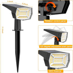 Fabrito 72 LEDs Solar Spot Lights Outdoor Waterproof, 3 Modes Landscape Spotlights, Dusk to Dawn Solar Powered Flood Wall Lights for Outside, Solar Garden Lights for Yard Porch 10 Pack (Warm White)