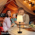 Rechargeable Cordless Table Lamp, Black Battery Operated Desk Lamps with Detachable LED Bulbs, 13 Colors Dimmable Bedside Lights for Bedroom, Bar, Night Light, Camping