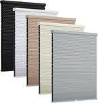 Changshade Cordless Cellular Shades, Blackout Honeycomb Shades for Windows, Pull Down Pleated Blinds, Easy to Install for Indoor Windows and French Doors,34" W x 64" H, Grey