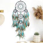 Large Dream Catchers,Boho Handmade Woven Turquoise Dream Catcher Wall Hanging Ornament for Bedroom Living Room Apartment Wedding Party Decor, Festival Blessing Gift (Turquoise)
