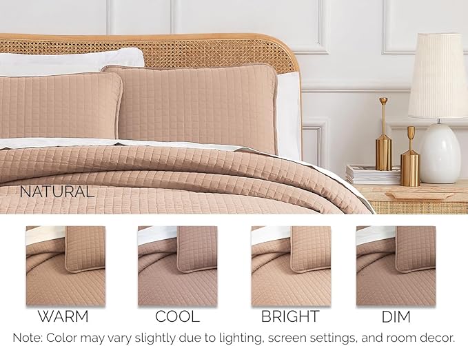 Southshore Fine Living, Inc. Oversized King Quilt Set, Blush Pink Quilt Bedspread with 2 Matching Pillow Shams, Machine Washable Cal/King Quilts, Hotel Quality Bedding, Soft & Cozy Coverlet, Blush