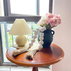 OMISHE White Extra Large Wood Bead Garland with 1.6" Diameter Wooden Beads and Tassels, 41.5" Long Rustic Farmhouse Country Boho Decorative Beads for Home Decor Tiered Tray Decor