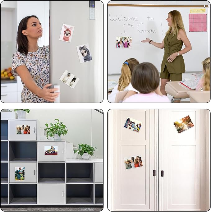 10PCS White Magnetic Picture Frames For 4 x 6'' Photos,Magnetic Pocket Picture Frames,Photo Magnets Sleeves,Suitable Home,Office,School & Refrigerator&Cabinet Locker