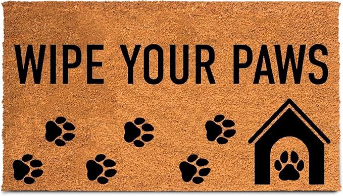 PLUS Haven Coco Coir Door Mat with Heavy Duty Backing, Natural Wipe Your Paws Doormat, 17.5”x30” for Entrance, Front Porch, Easy to Clean Entry Mat, Outdoor and Indoor Uses, Home Decor
