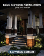 Sunco 6 Pack Garden Tree Flag Lights Outdoor [Luces para Jardin], LED Low Voltage Scope Spotlight with Connectors, 10W, Selectable CCT 2700K/4000K/5000K, 12V-24V, Beam Angle Adjustable, IP65 ETL