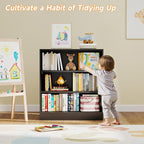 3-Tier Metal Open Shelf Bookcase, Bookcase with Adjustable Shelves, Floor Standing Book Shelf, Freestanding Display Storage Shelves, Curio Cabint Display Case for Small Places/Living Room/Corner