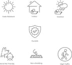 JONATHAN Y Vintage Filigree Indoor Outdoor Round Area Rug 9 Ft Beige/Brown, Charleston Textured Weave for Backyard, Patio, Porch, Easy-Cleaning, High Traffic, Pet-Friendly, Non-Shedding (SMB106A-9R)