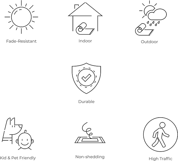 JONATHAN Y Vintage Filigree Indoor Outdoor Area Rug 9X12 Black/Gray, Charleston Textured Weave for Backyard, Patio, Porch, Easy-Cleaning, High Traffic, Pet-Friendly, Non-Shedding (SMB106G-9)