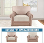 H.VERSAILTEX Velvet Stretch Couch Cushion Cover Plush Cushion Slipcover for Chair Cushion Furniture Protector Seat Cushion Sofa Cover (1 Piece Armchair Cushion Covers, Porcelain)