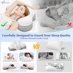 Cervical Neck Pillow for Neck and Shoulder, Side Sleeper Pillow for Adults, Neck Pillow, Orthopedic Contour Memory Foam Pillows for Side Back & Stomach Sleepers with Cooling Pillowcase