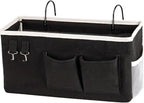Bedside Storage Caddy/Bedside Hanging Storage Bag for Headboards Bunk Beds Dorm Rooms Book Phone Magazine Holder (Black)