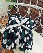 DDL&HEXI Chunky Chenille Blanket 100% Hand Knit with Jumbo Chenille Yarn (50"x60") Super Soft Large Throw Bed Blanket for Couch, Sofa, Home Decor - Machine Washable (06)