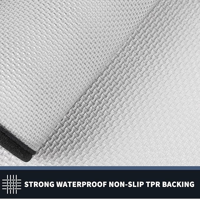 PURRUGS Dirt Trapping Door Mat 20" x 32", Non-Slip/Skid Machine Washable Entryway Rug, Shoes Scraper, Area Rug, Super Absorbent Welcome Mat for Muddy Wet Shoes and Paws, Bluish Grey & Charcoal