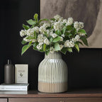 Ceramic Vase Flower Vase Double Glazed Crackle Finish Decorative Vase Modern Style for Flowers Pampas Grass Indoor Living Room Dining Table Office Home Decor