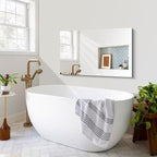 Frameless Mirror, 24x40 Inch Rectangle Bathroom Mirrors for Wall, Upgraded Shatterproof Large Vanity Mirror Over Sink with Polished Edge for Bathroom, Bedroom, Living Room and Entryway