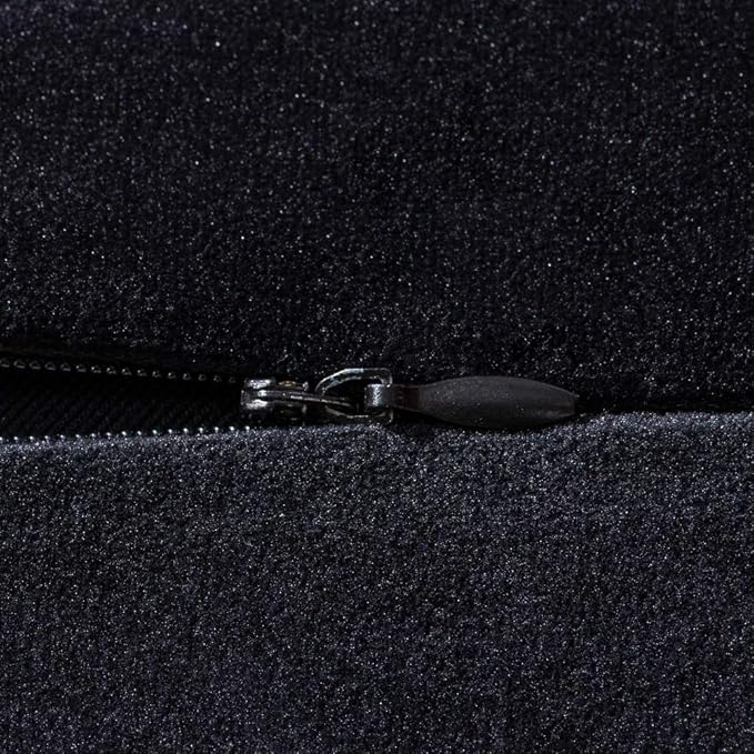 Decorative Pillow Covers 20x20 Black: 2 Pack Cozy Soft Velvet Square Throw Pillow Cases for Farmhouse Home Decor