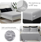 JOLLYVOGUE Twin XL Comforter Set, Ultra-Soft Bed in a Bag Twin XL Size 5 Pieces, Oeko-TEX Certified Bedding Set with Down Alternative Comforter, Sheets, Pillowcases & Shams, Black & Light Grey