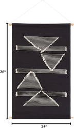 Mark&Day Wall Art, Hohenzell Modern Farmhouse Black Macrame Tapestry Wall Hanging for Living Room, Bedroom, Office or Kitchen (36"H x 24"W)